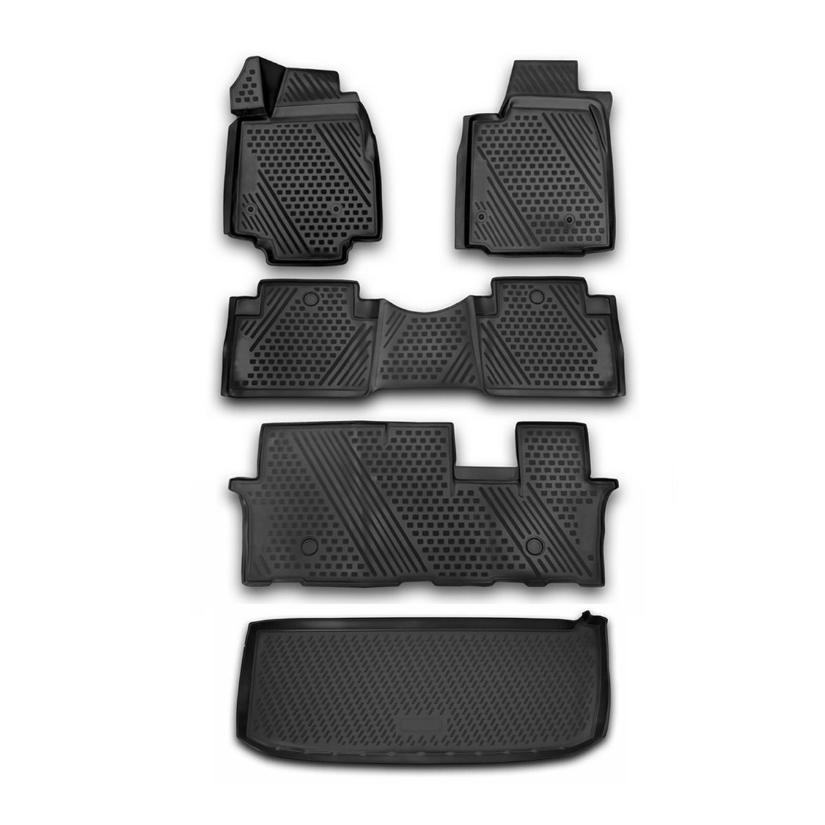 Honda Pilot 3D Floor-Trunk Mats - Omac - Black - '09-'15